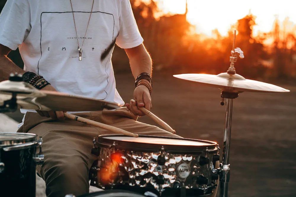 Drummer practicing